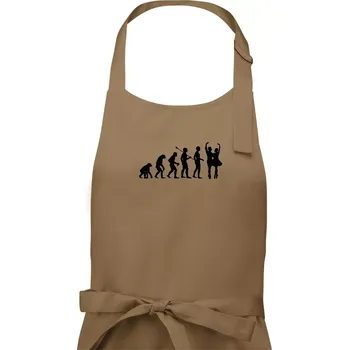 Kuchyňská zástěra Evoluce tanec - pár - Pánská zástěra na vaření - Univerzální velikost ( Cappuccino )