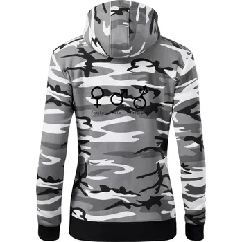 Dámská mikina Female male programmer - Dámská mikina trendy zipper s kapucí - S ( Šedý maskáč )