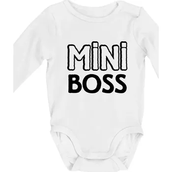 Kojenecký body Big boss mini boss - Body kojenecké s dlouhým rukávem - Dlouhý r. do 3 měs ( Bílá )