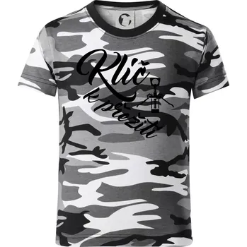 Chlapecké tričko Vývrtka mechanická - Klíč k přežití - Dětské maskáčové triko - 146 cm/10 let ( Šedý maskáč )