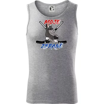 Moje zbraně - hokej - Tílko pánské Core - 2XL ( Tmavě šedý melír )