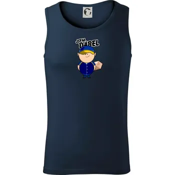 Jsem ďábel doručovatel modro žlutý - Tílko pánské Core - L ( Námořní modrá (velmi tmavá - téměř černá) )