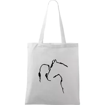Kůň a já silueta - Taška bavlněná - 42 x 38 cm ( Bílá )