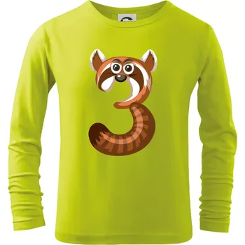 Chlapecké oblečení Věk dítětě zvíře 3 - Triko dětské Long Sleeve - 146 cm/10 let ( Limetková )