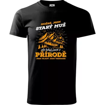 Pánské tričko Turista - možná jsem starý muž - Triko extra velké (5-8XL) - 6XL ( Černá )