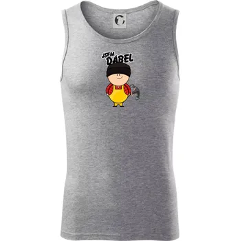 Jsem ďábel námořník žlutý - Tílko pánské Core - M ( Tmavě šedý melír )