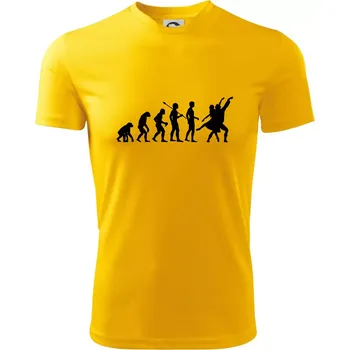 Chlapecké tričko Evoluce tanec - tančící dvojice - Dětské triko sportovní (dresovina) - 158 cm/12 let ( Žlutá )