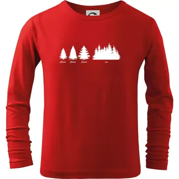 Chlapecké oblečení Evoluce lesa - Triko dětské Long Sleeve - 158 cm/12 let ( Červená )