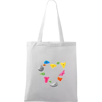 Lezení na stěně - srdce - Taška bavlněná - 42 x 38 cm ( Bílá )