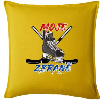 Polštář Moje zbraně - hokej - Polštář 50x50 - 50x50 - Pouze potah ( Žlutá )