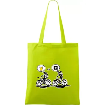 Cyklistika na co myslím - Taška bavlněná - 42 x 38 cm ( Limetková )