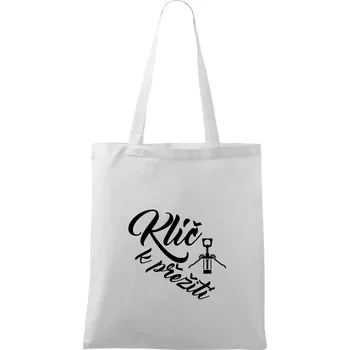 Nákupní taška Vývrtka mechanická - Klíč k přežití - Taška bavlněná - 42 x 38 cm ( Bílá )