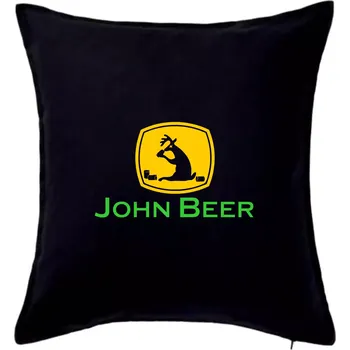 Polštář John Beer jelen s pivem - Polštář 50x50 - 50x50 - Pouze potah ( Černá )