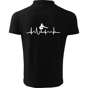 Pánská košile EKG tanec - na rukou - Polokošile pánská Pique Polo 203 - 3XL ( Černá )