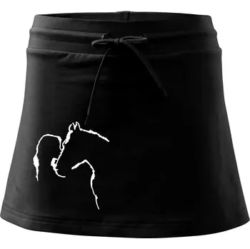 Dámská sukně Kůň a já silueta - Sportovní sukně - two in one - XL ( Černá )