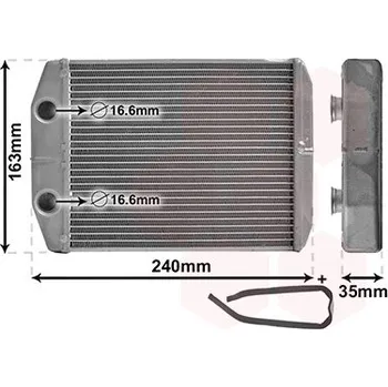 Výměník tepla Výměník tepla, vnitřní vytápění VAN WEZEL 15006014