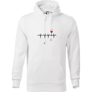 Pánská mikina Víno ekg - Mikina pánská Cape s kapucí - 4XL ( Bílá )