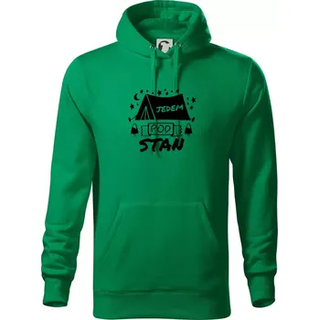 Pánské oblečení Jedem pod stan - Mikina pánská Cape s kapucí - 4XL ( Středně zelená )