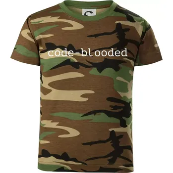 Code blooded - Dětské maskáčové triko - 104-110cm / 3-4 roky ( Hnědý maskáč )