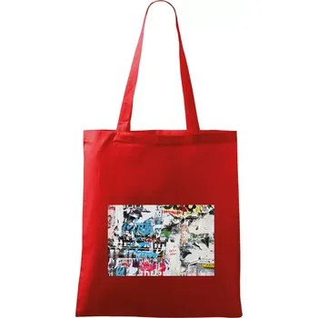 Otrhaná nástěnka - Taška bavlněná - 42 x 38 cm ( Červená )