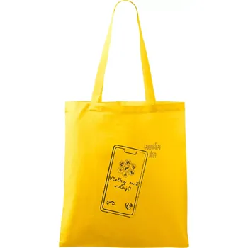 Nákupní taška Vcelky mě volají - musím jít - Taška bavlněná - 42 x 38 cm ( Žlutá )