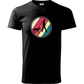 Retro kruh - lovecký pes - Triko extra velké (5-8XL) - 6XL ( Černá )