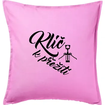 Polštář Vývrtka mechanická - Klíč k přežití - Polštář 50x50 - 50x50 - Pouze potah ( Růžová )