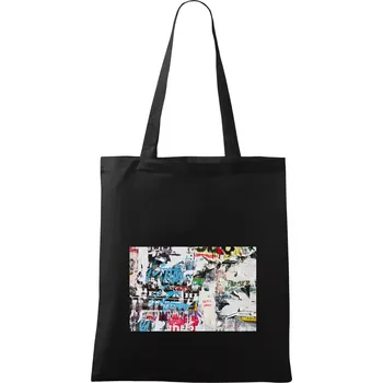 Otrhaná nástěnka - Taška bavlněná - 42 x 38 cm ( Černá )