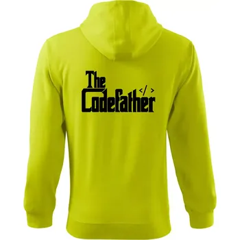 Pánská mikina The codefather - Mikina s kapucí na zip trendy zipper - XL ( Limetková )