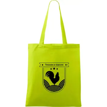 Vstávám se slepicemi - Taška bavlněná - 42 x 38 cm ( Limetková )