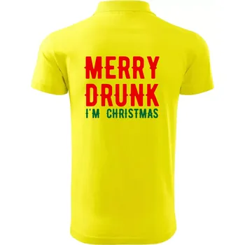 Pánská košile Merry Drunk I'm Christmas - Polokošile pánská Pique Polo 203 - L ( Citrónová )