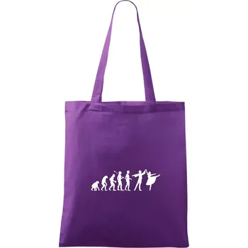 Evoluce tanec - muž a žena se sukní - Taška bavlněná - 42 x 38 cm ( Fialová )