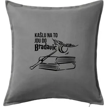 Polštář Kašlu na to, jdu do Bradavic - Polštář 50x50 - 50x50 - Pouze potah ( Tmavě šedý melír )