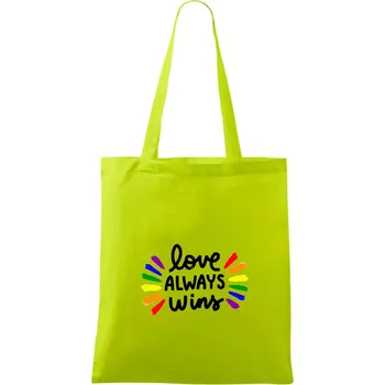 Love always win - čáry - Taška bavlněná - 42 x 38 cm ( Limetková )