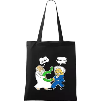 Nákupní taška Pythagoras a Albert boj o C - Taška bavlněná - 42 x 38 cm ( Černá )