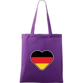 Germany love velké - Německá vlajka - Taška bavlněná - 42 x 38 cm ( Fialová )