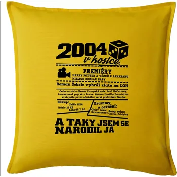 Polštář 2004 v kostce - Polštář 50x50 - 50x50 - Pouze potah ( Žlutá )