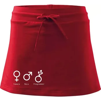 Dámská sukně Female male programmer - Sportovní sukně - two in one - S ( Červená )