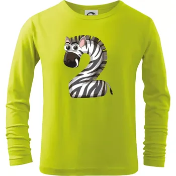 Chlapecké oblečení Věk dítětě zvíře 2 - Triko dětské Long Sleeve - 104-110cm / 3-4 roky ( Limetková )