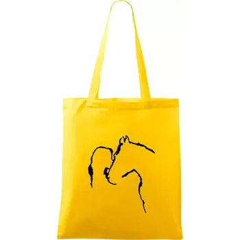 Kůň a já silueta - Taška bavlněná - 42 x 38 cm ( Žlutá )