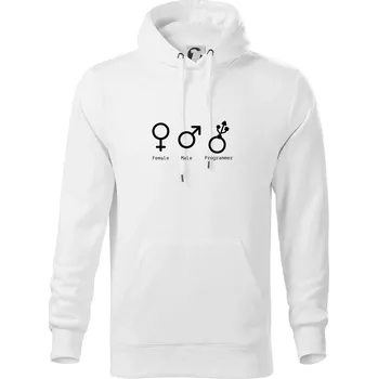 Pánská mikina Female male programmer - Mikina pánská Cape s kapucí - 5XL ( Bílá )