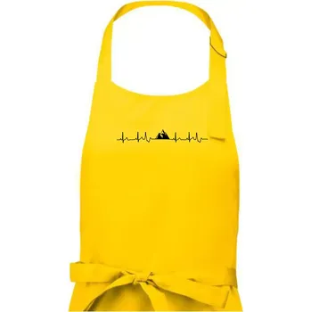 Kuchyňská zástěra Hory EKG - Pánská zástěra na vaření - Univerzální velikost ( Žlutá )