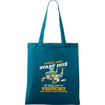 Paragliding - možná jsem starý muž - Taška bavlněná - 42 x 38 cm ( Petrolejová )