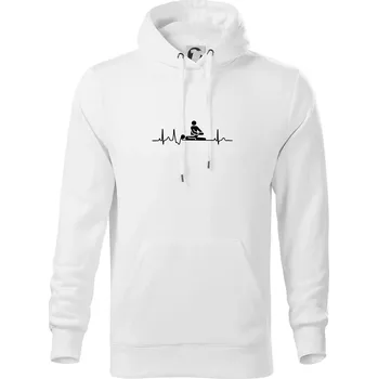 Pánská mikina EKG fyzioterapie - Mikina pánská Cape s kapucí - 4XL ( Bílá )