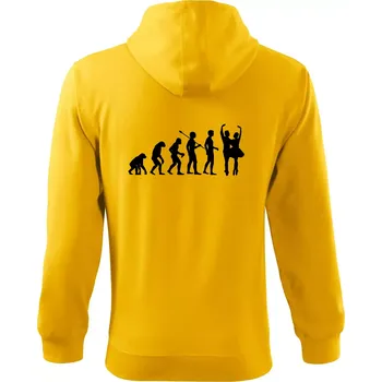 Pánská mikina Evoluce tanec - pár - Mikina s kapucí na zip trendy zipper - M ( Žlutá )
