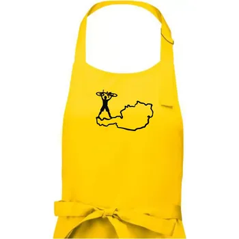 Kuchyňská zástěra Cyklista - Mapa Rakouska - Pánská zástěra na vaření - Univerzální velikost ( Žlutá )