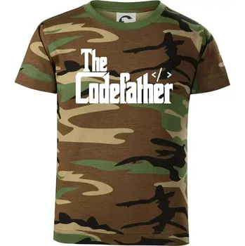 Chlapecké tričko The codefather - Dětské maskáčové triko - 104-110cm / 3-4 roky ( Hnědý maskáč )