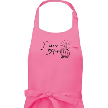 Kuchyňská zástěra Je mi 60 - Prostředníček - Pánská zástěra na vaření - Univerzální velikost ( Růžová )