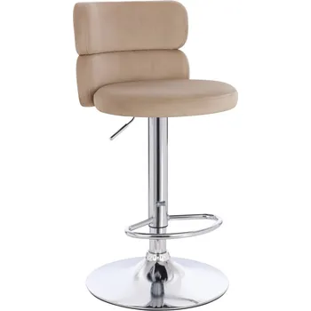 Barová židle Barová židle Sandefjord velur základna chrom - béžový