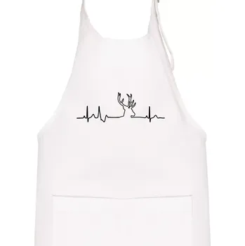 Kuchyňská zástěra Jelen EKG - Dětská zástěra na vaření - Univerzální velikost ( Bílá )
